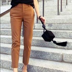 Straight leg work pants in tan color
